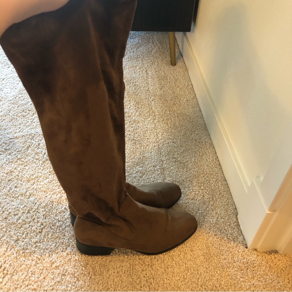 Zara over the knee vegan suede boots!